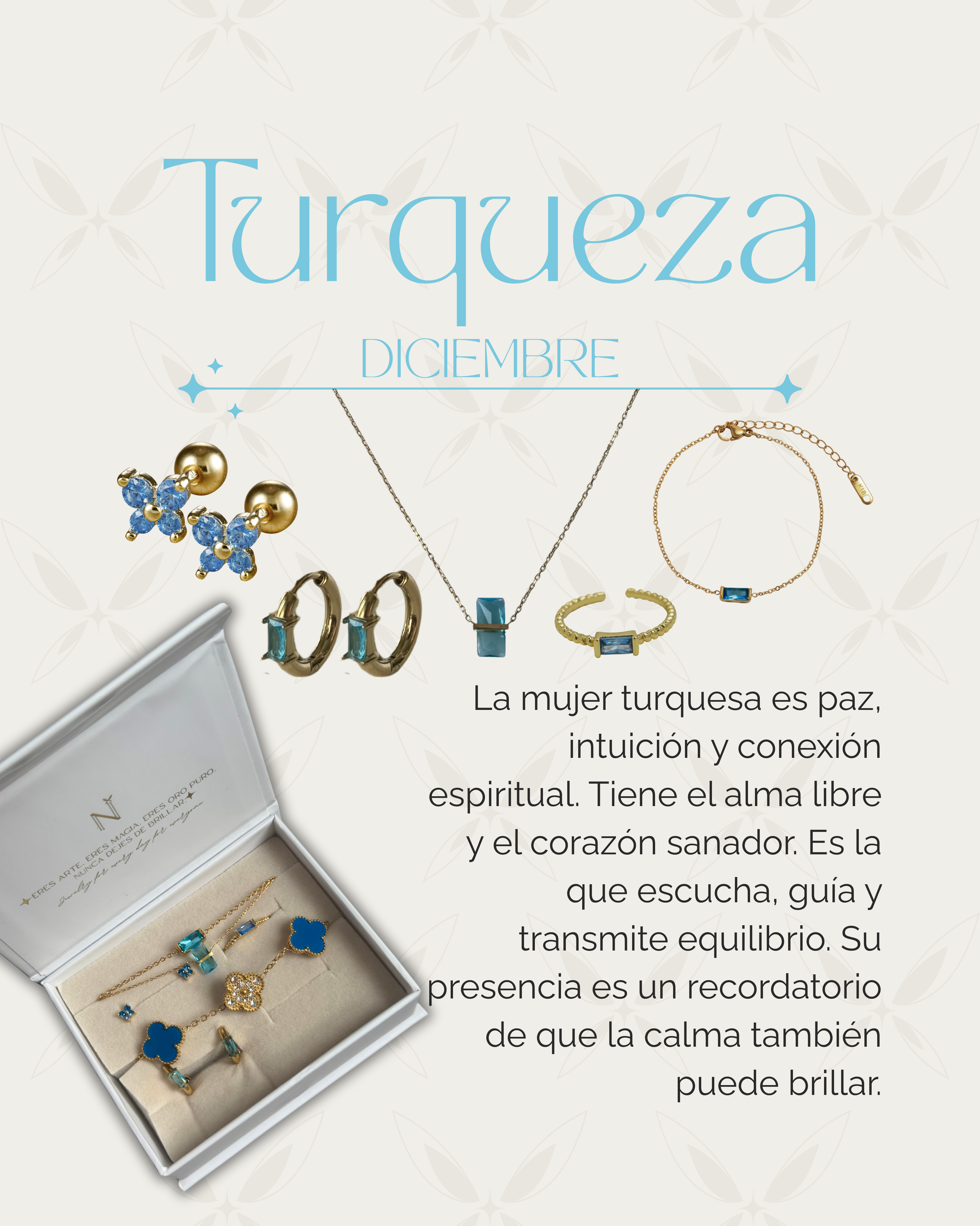 6 días de joyería - Piedra mes diciembre (Turqueza)