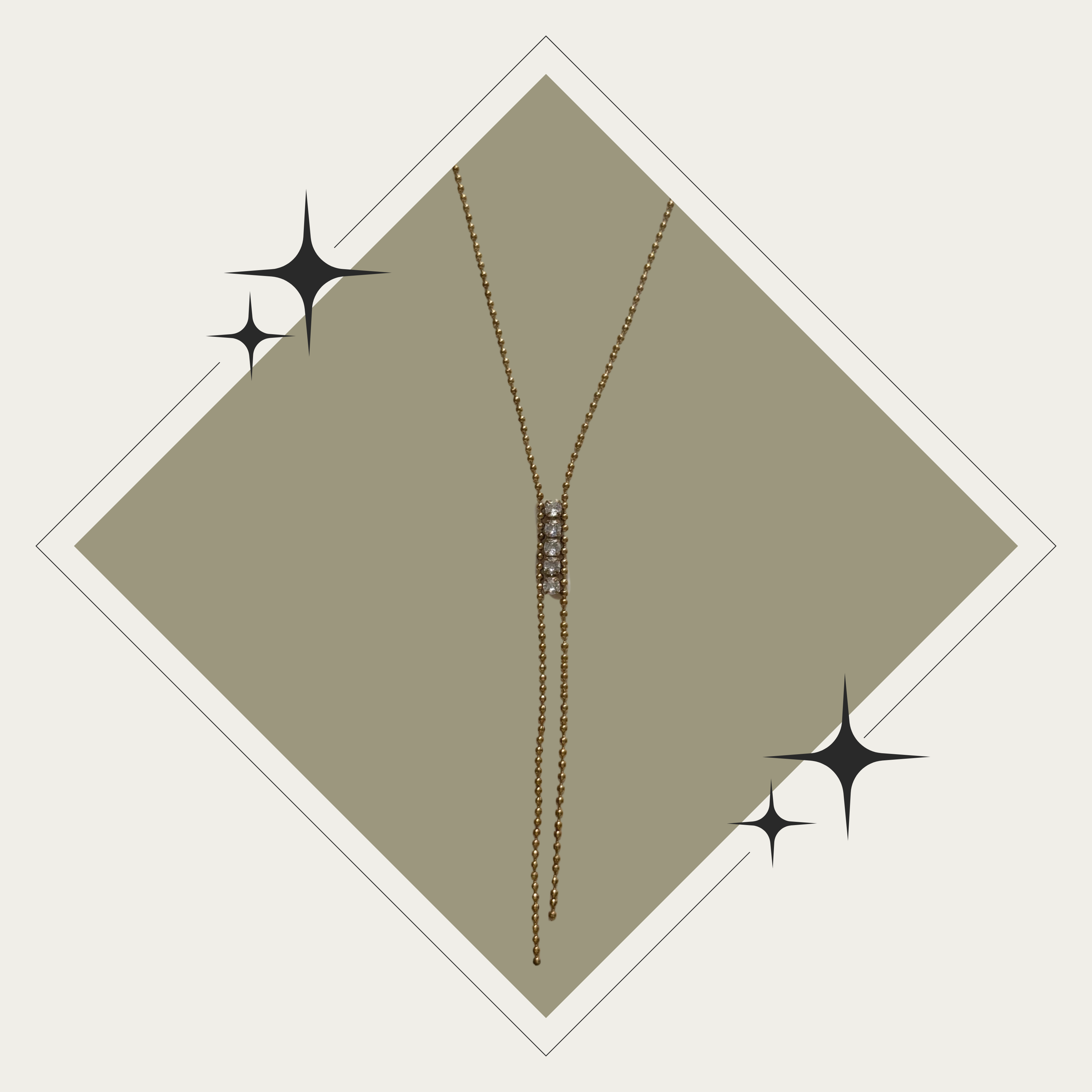 Collar oro con diamantes Stainless Steel
