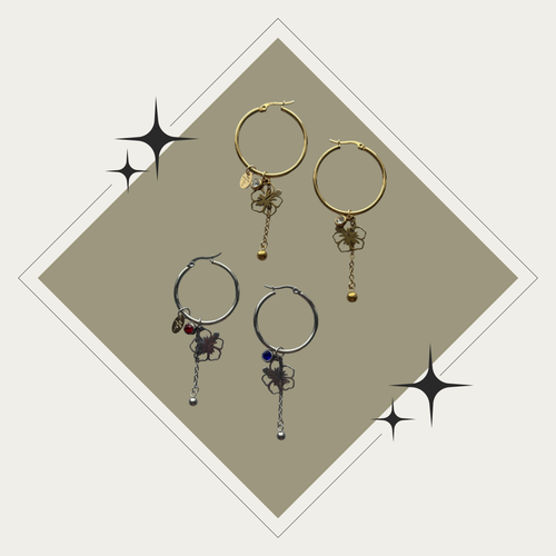 Aretes amapola oro o plata Stainless Steel