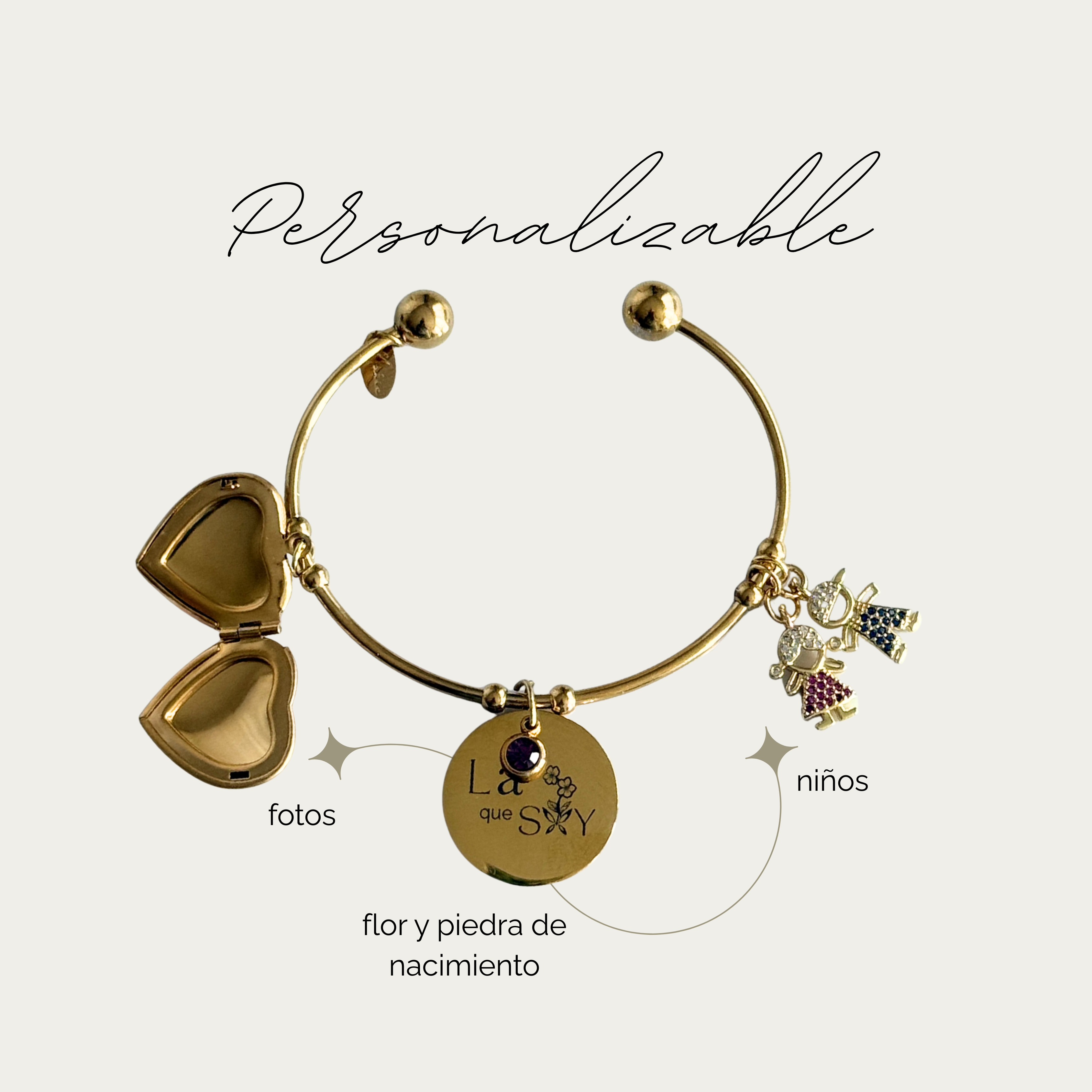Pulsera ajustable la flor que SOY - personalizable