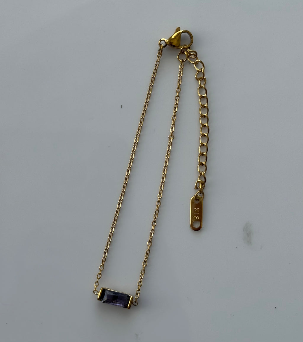 Pulsera piedra mes febrero (Amatista) Stainless Steel