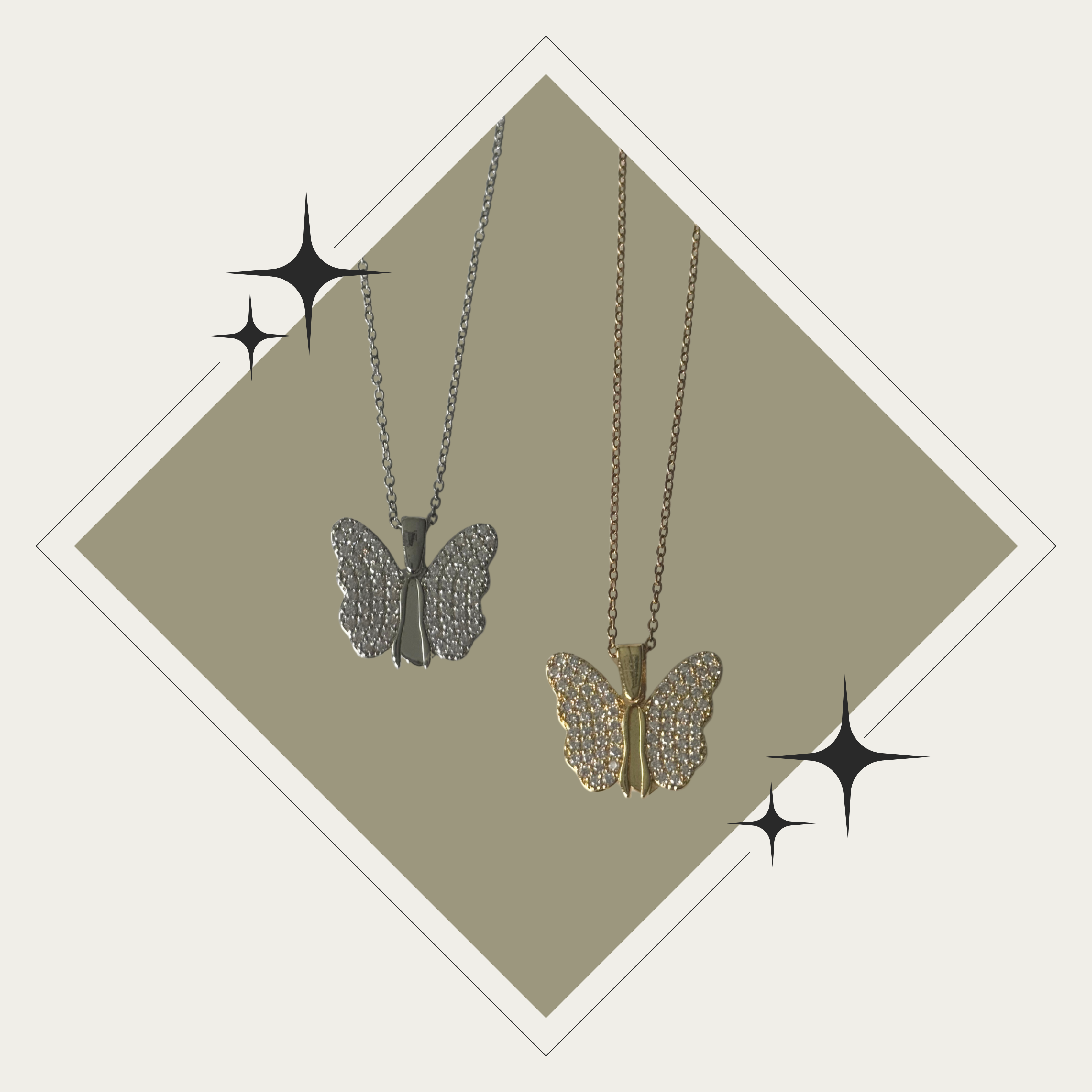 Photo necklace - mariposa oro o plata (sólo 1 foto) mini