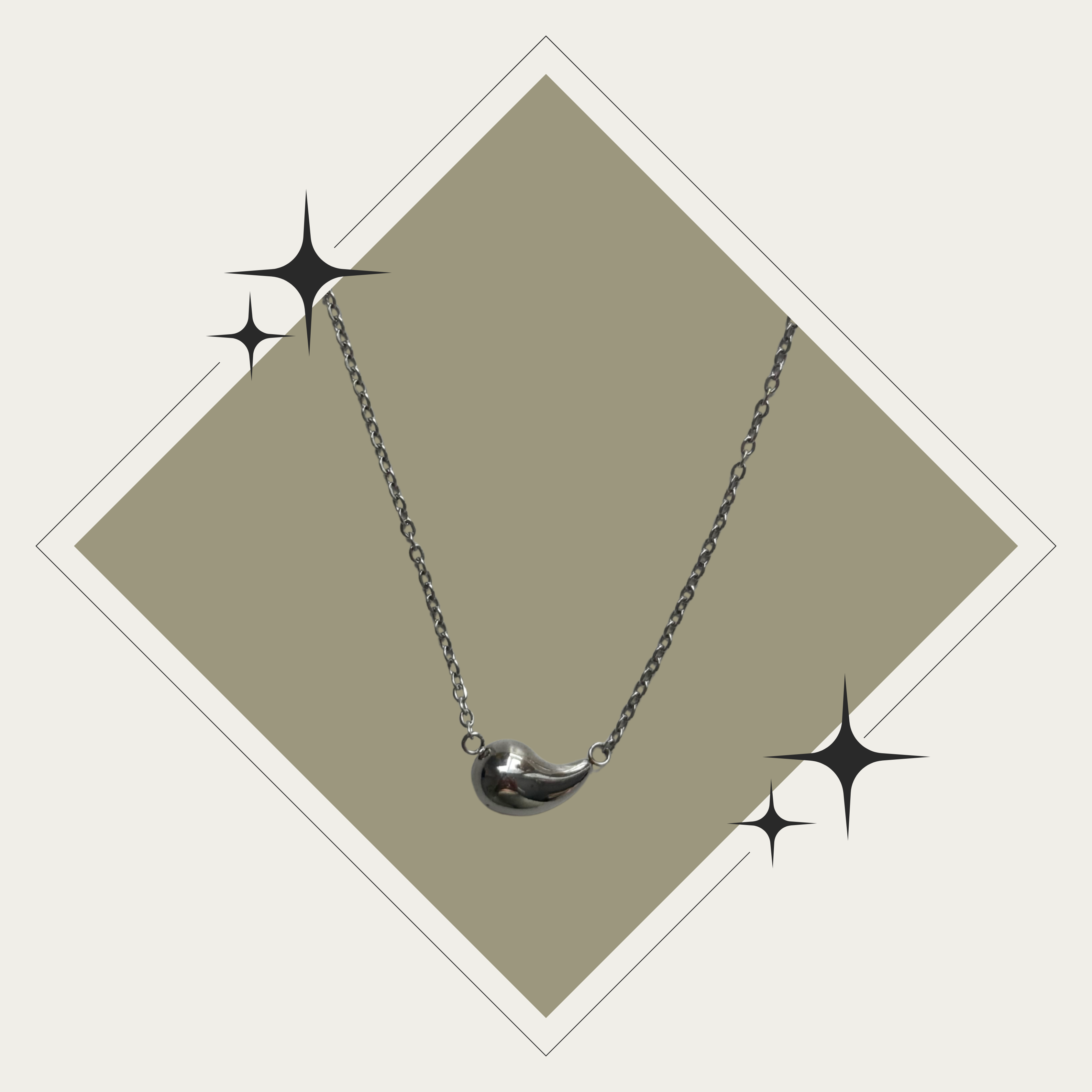 Collar de gota mini plata Stainless Steel