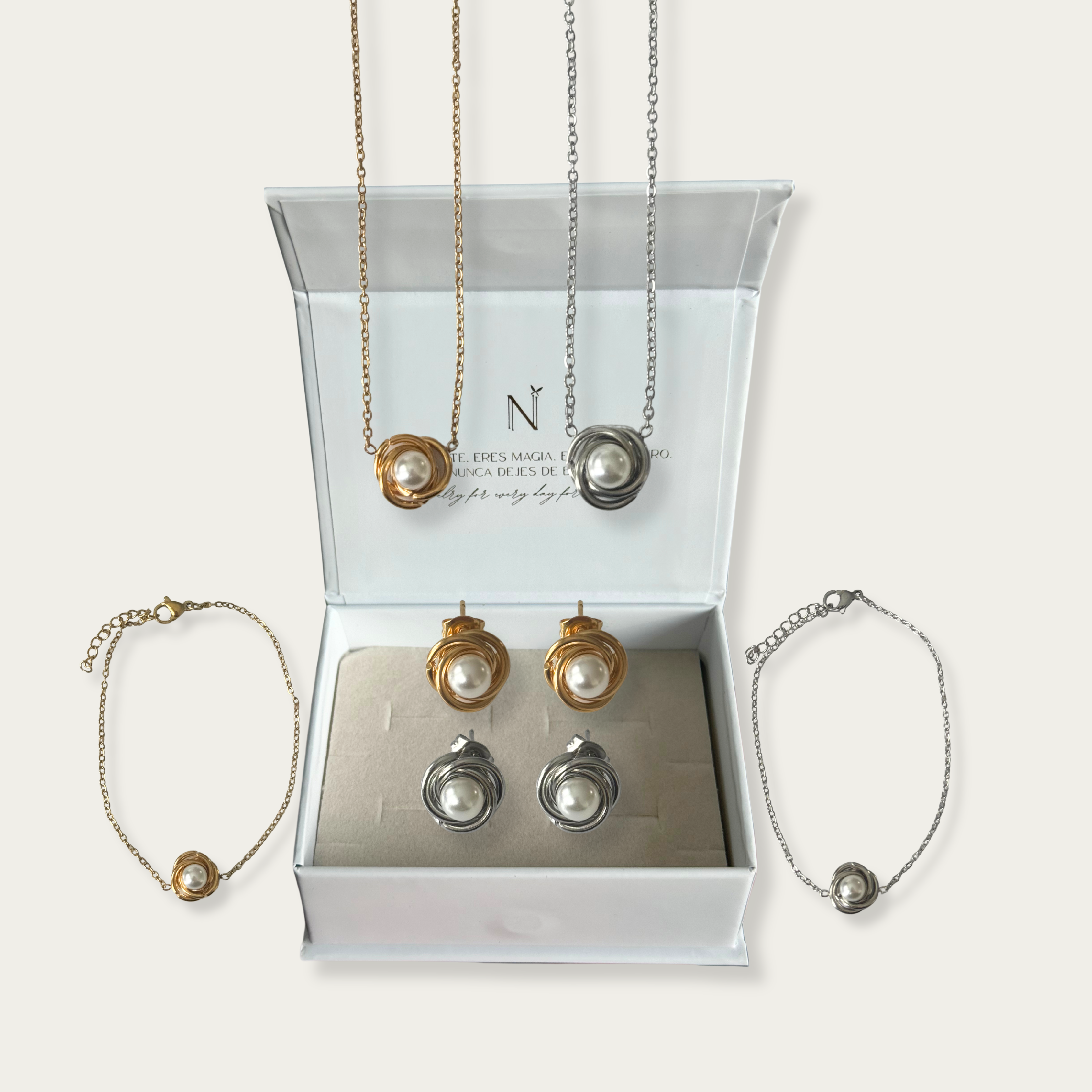 6 días de joyería oro y plata - unión con perla