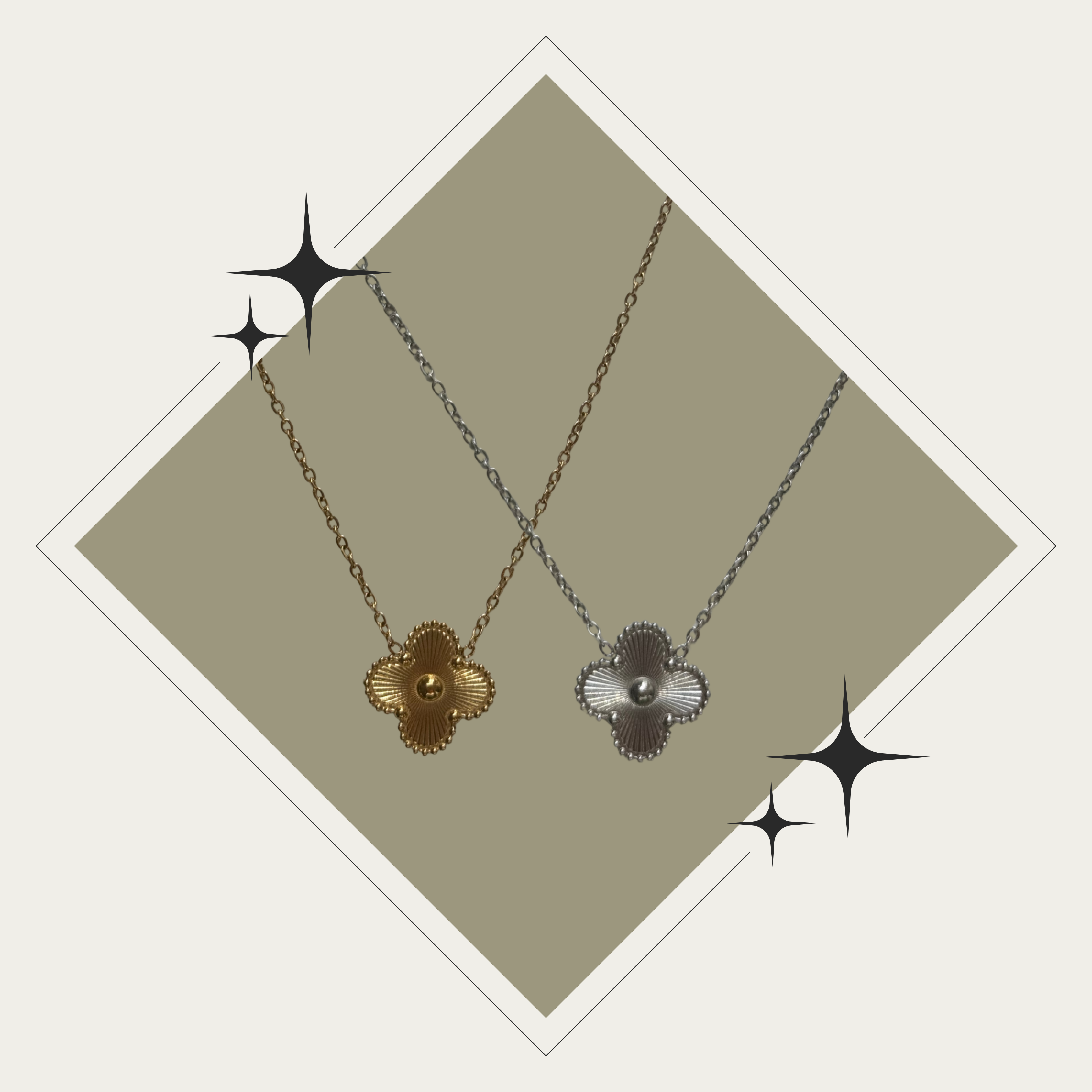 Collar trébol oro o plata Stainless Steel