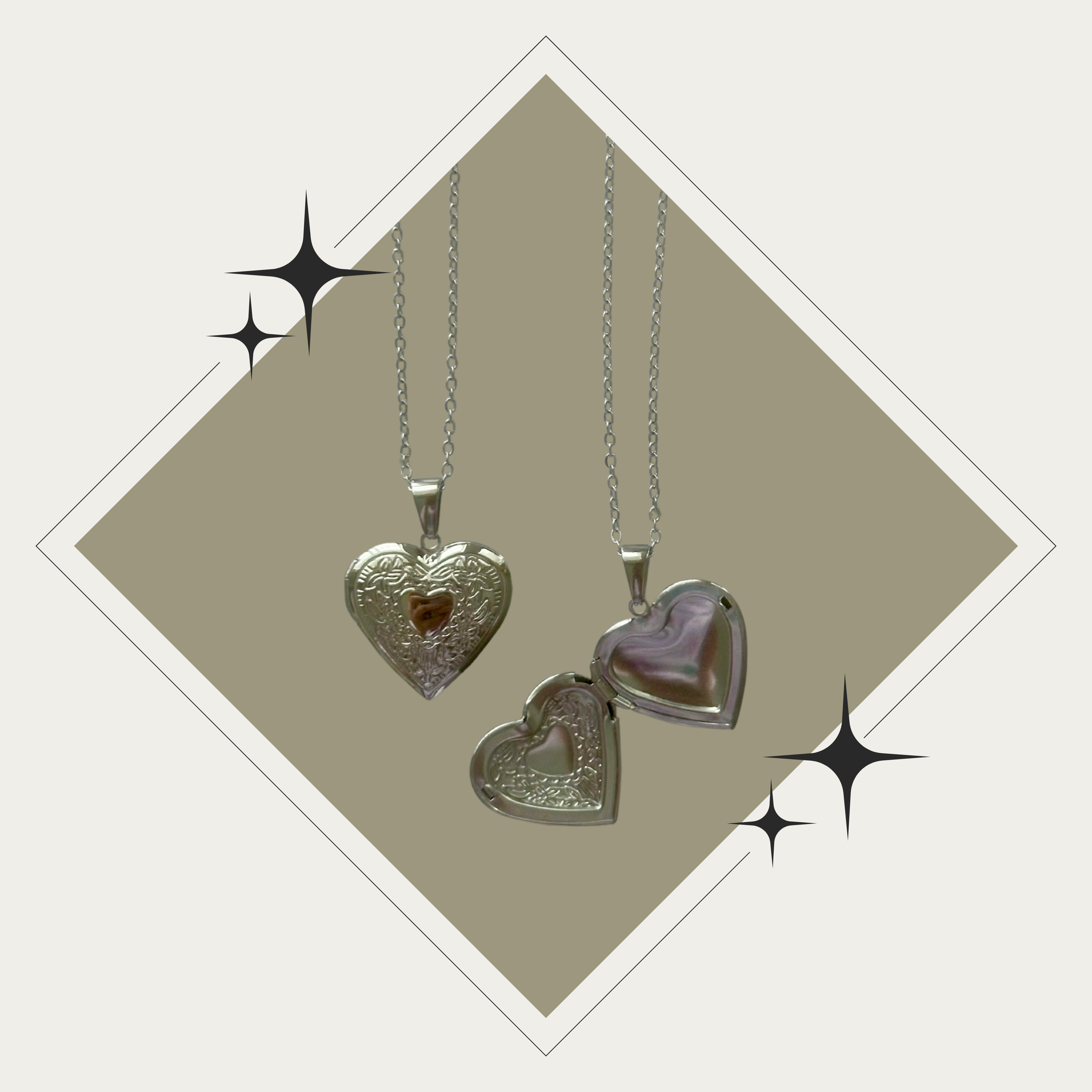 Photo necklace - corazón plata (1-2 fotos)