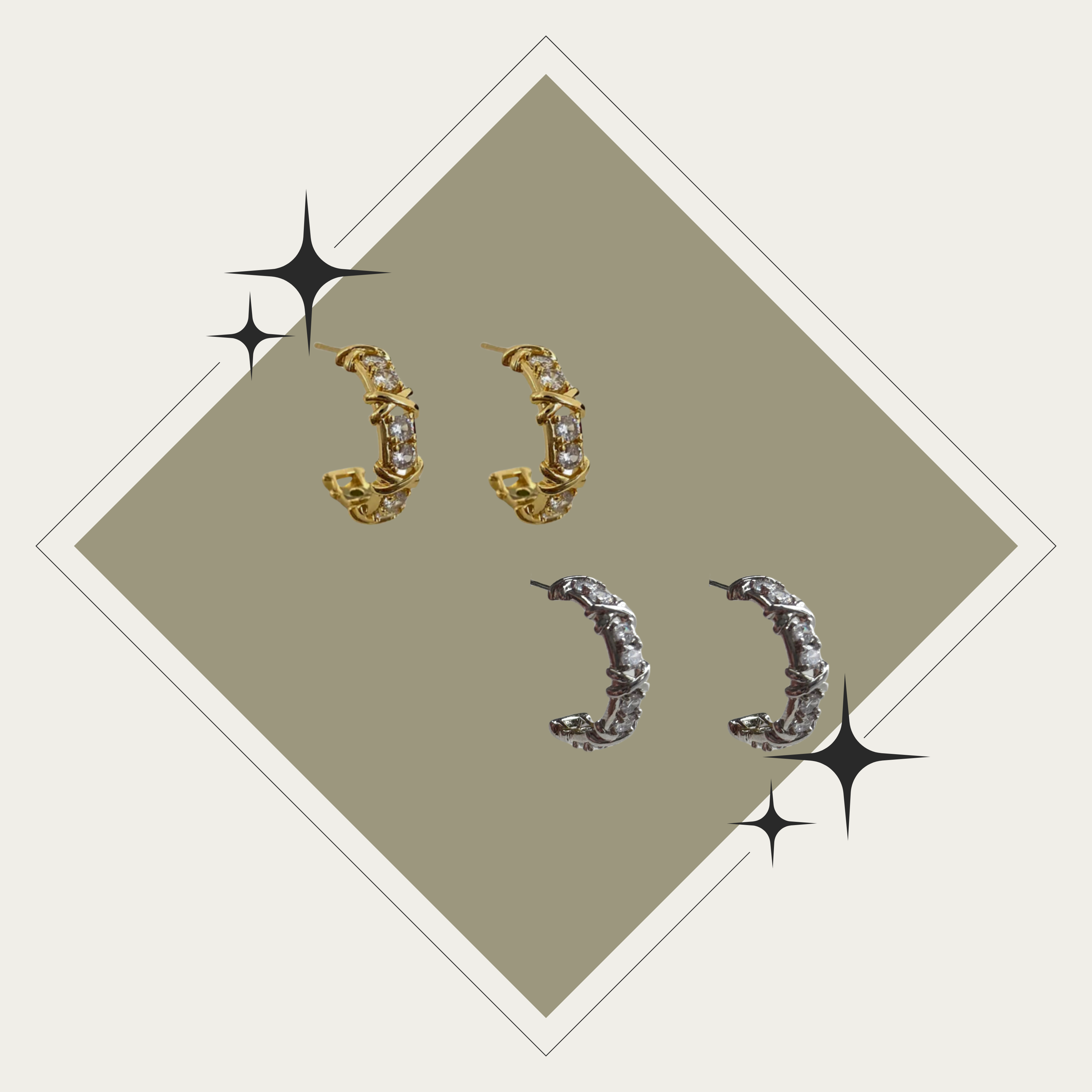 Pantallas curveadas con zirconia en oro o plata