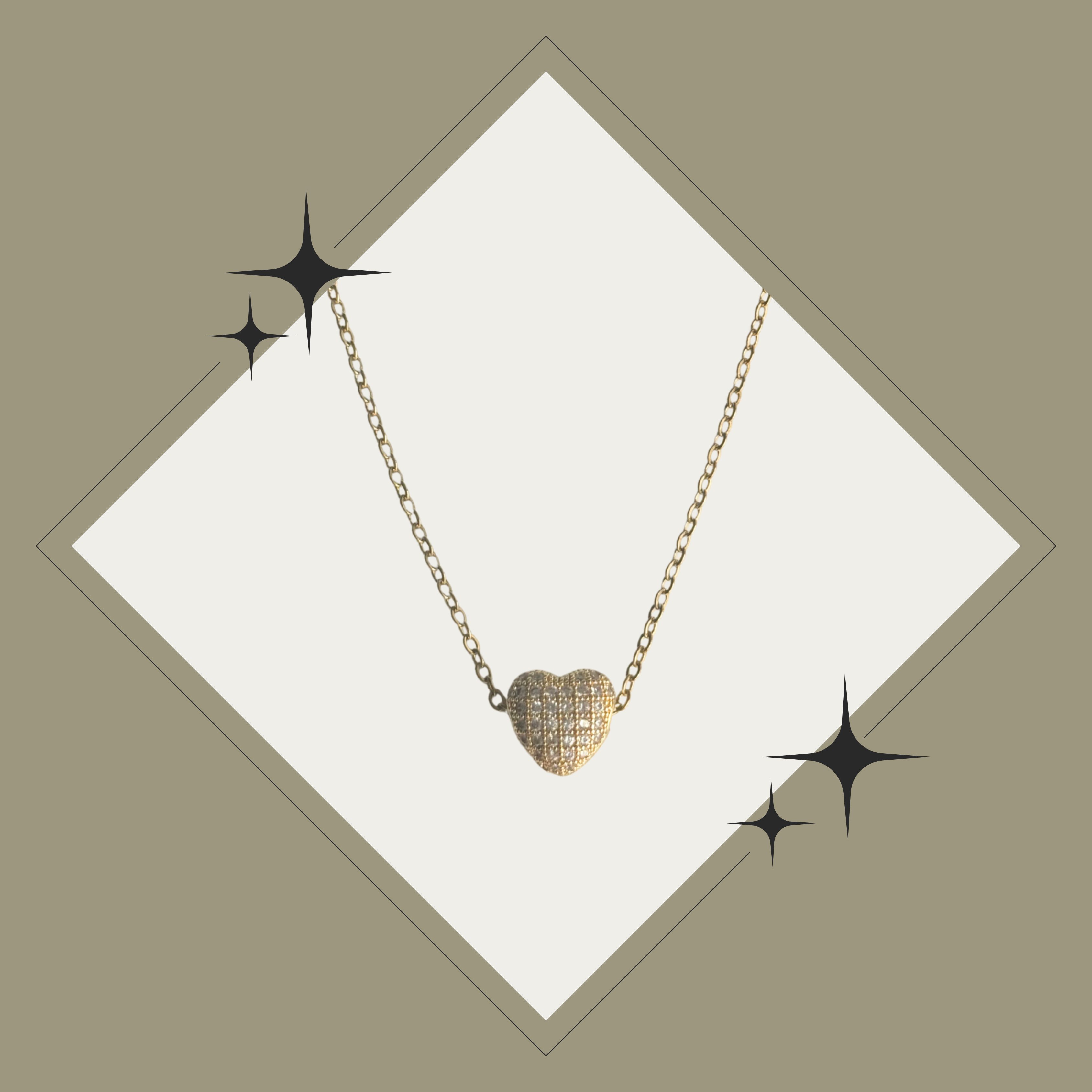 Collar corazón con zirconia