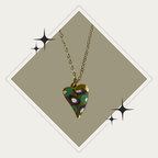 Collar Enamel Heart oro Stainless Steel