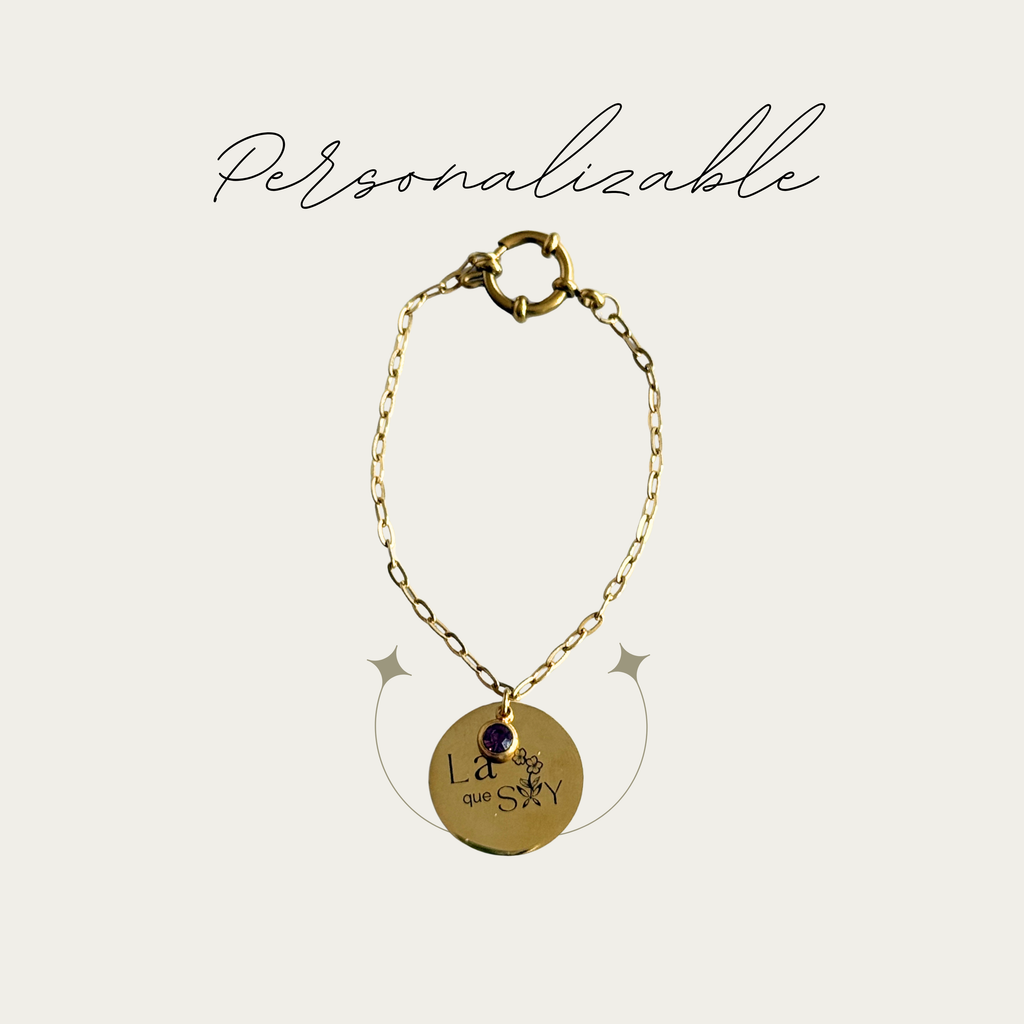Pulsera de cadena la flor que SOY - personalizable
