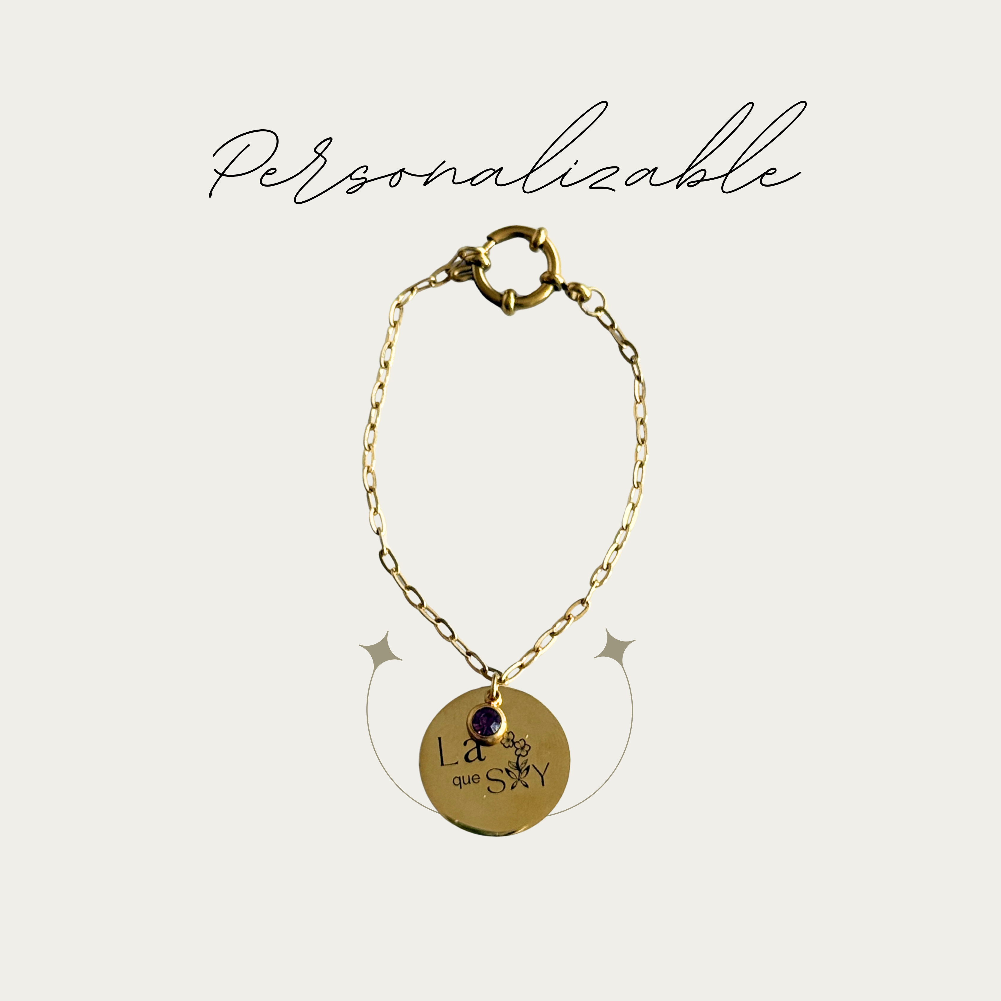 Pulsera de cadena la flor que SOY - personalizable