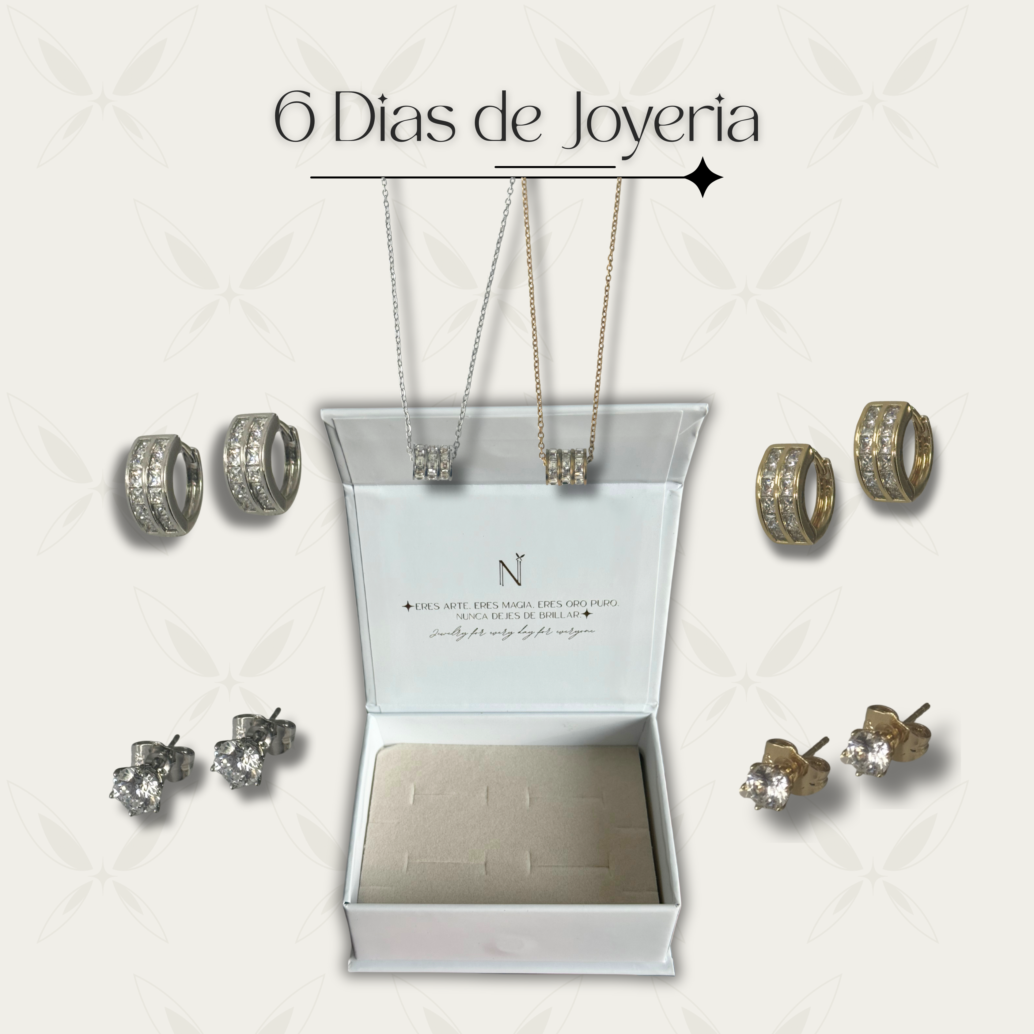 6 días de joyería oro y plata - rosca con diamantes