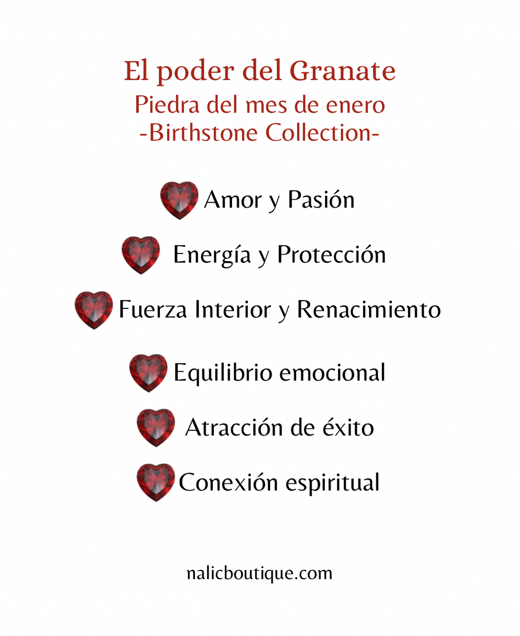 Pulsera piedra mes enero (Granate) Stainless Steel