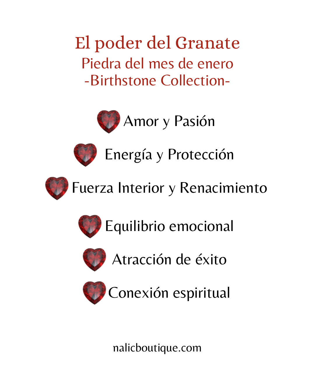 Pantallas piedra mes enero (Granate) Stainless Steel