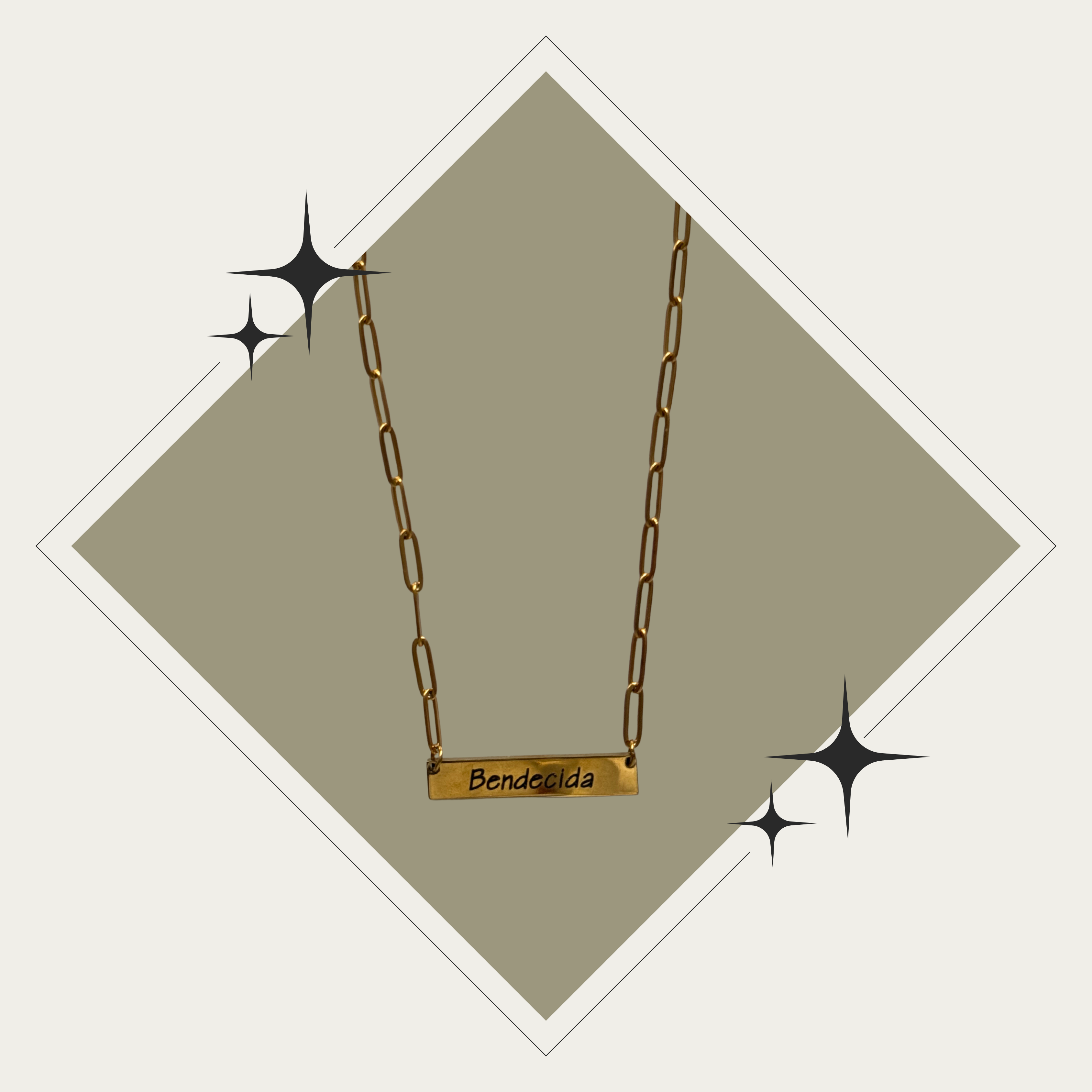 Día 4: Collar “Bendecida” oro Stainless Steel