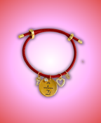Pulsera roja ÉL RESTAURÓ MI ALMA oro (ajustable)