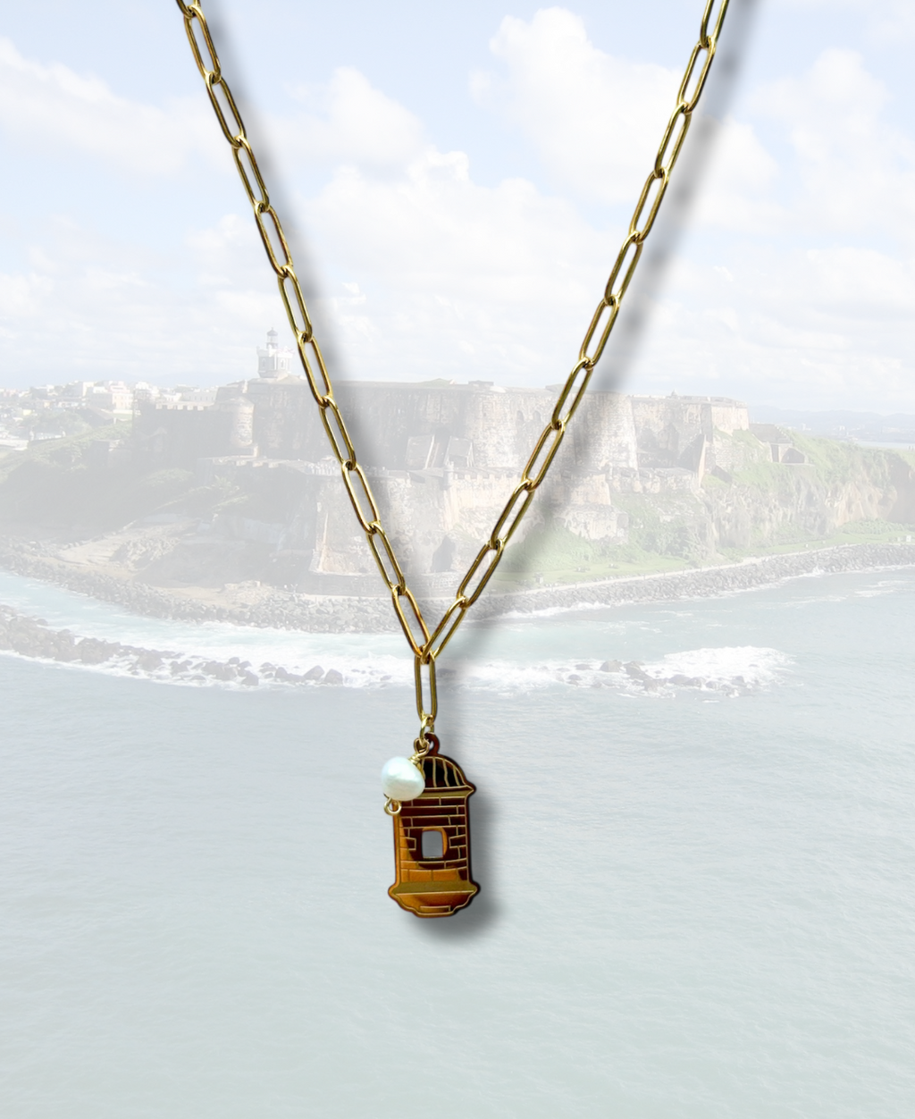 Collar garita con perla