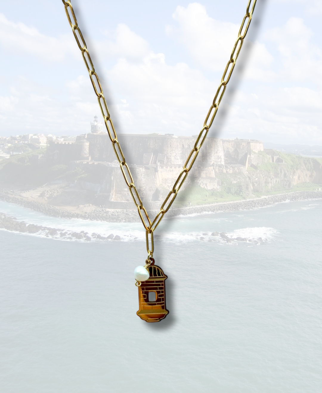Collar garita con perla