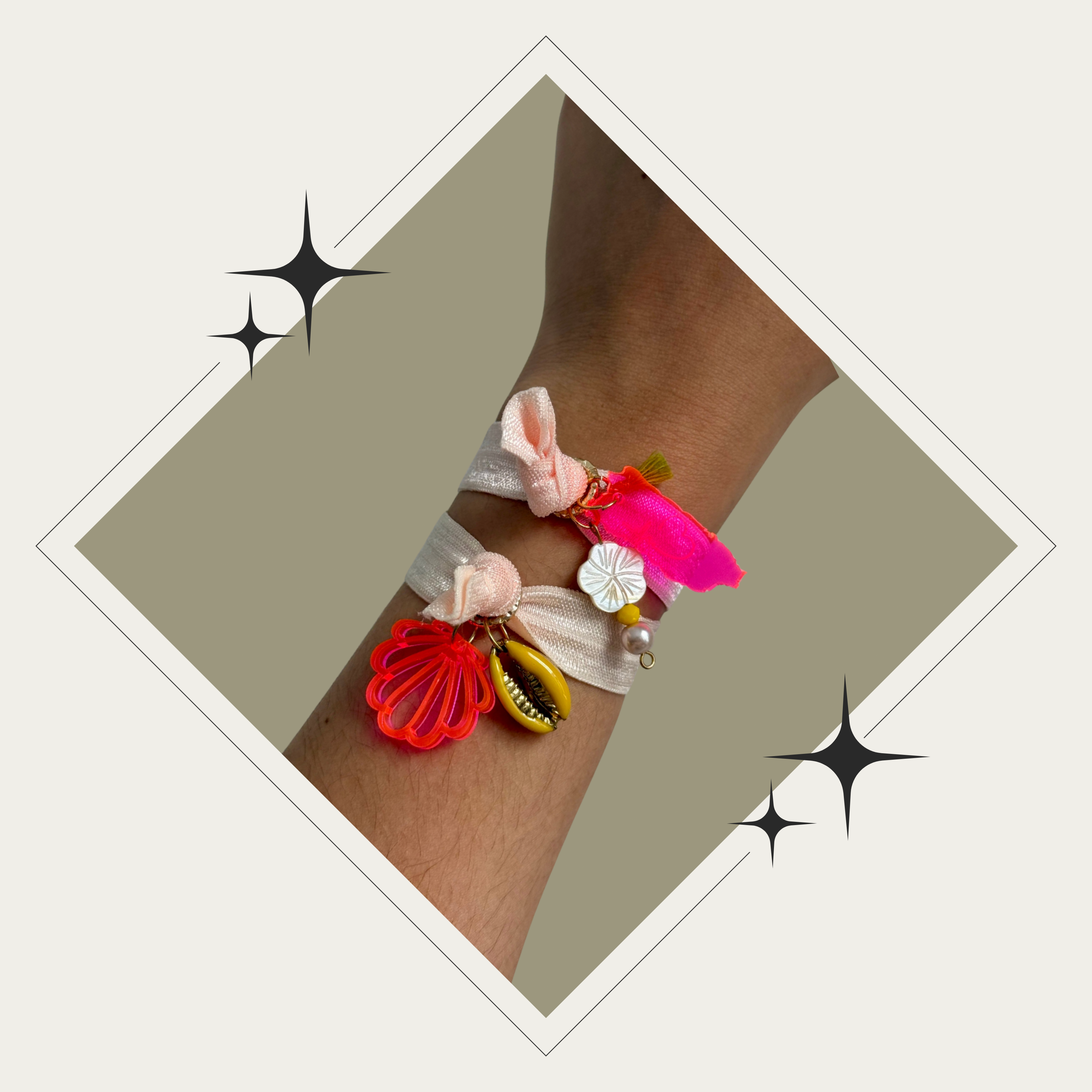 Pulseras de verano coloridas (ajustable)