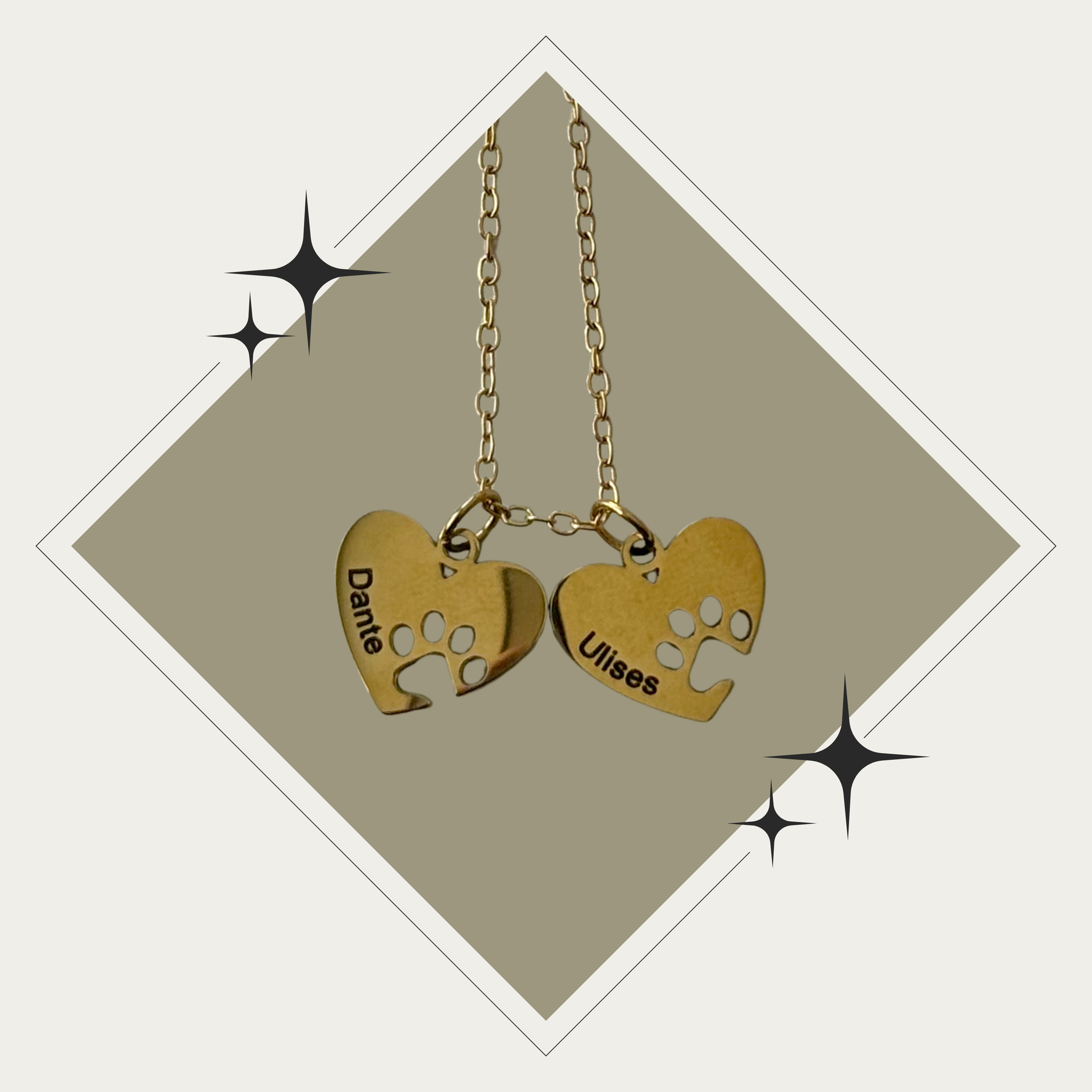 Collar nombre personalizado huella (perro o gato)